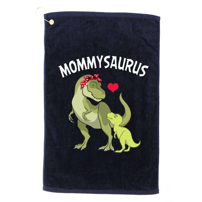 Mommysaurus Mom Heart Child Cute Dinosaur Mommy Mother’s Day Platinum Collection Golf Towel