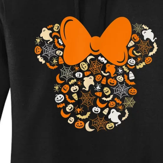 Minnie Mouse Halloween Ghosts Pumpkins Spiders Women's Pullover Hoodie