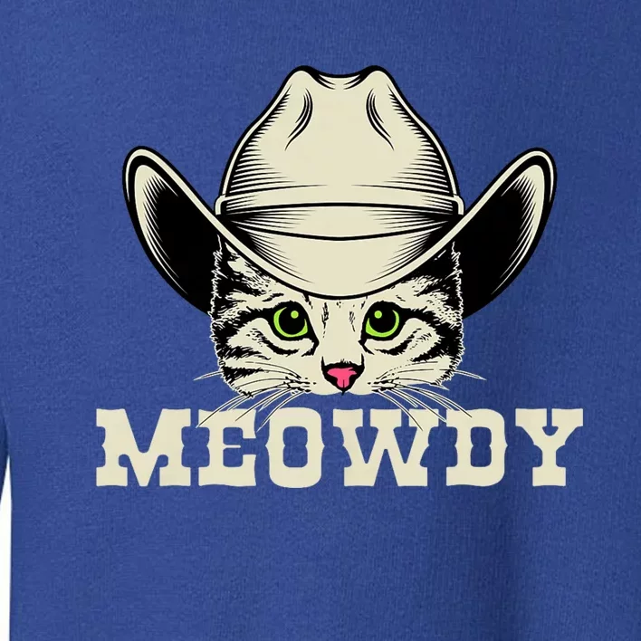 Meowdy Meow Howdy Cowboy Funny Cat Lover Toddler Sweatshirt