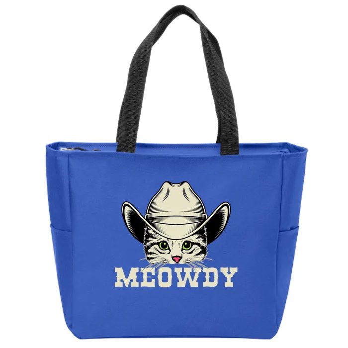 Meowdy Meow Howdy Cowboy Funny Cat Lover Zip Tote Bag