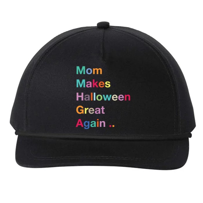 Mom Makes Halloween Great Again Halloween Graphic Cool Fun Gift Snapback Five-Panel Rope Hat