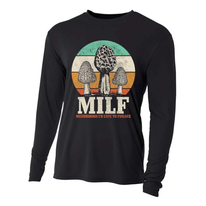 Morel Mushroom Hunting M.I.L.F. Mushrooms Id Like To Forage Cooling Performance Long Sleeve Crew