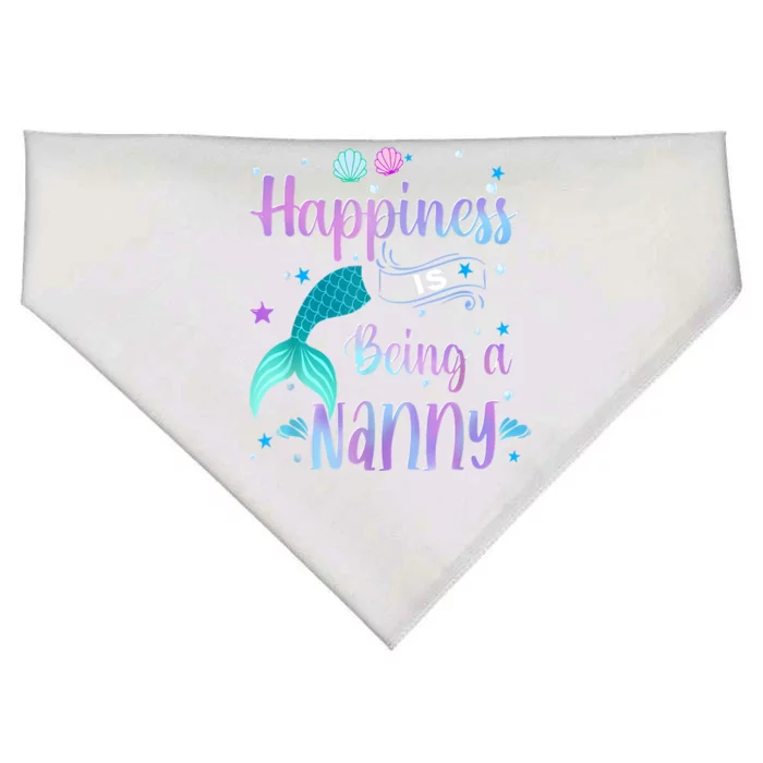 Mermaid Mom Happiness Is Being A Nanny USA-Made Doggie Bandana