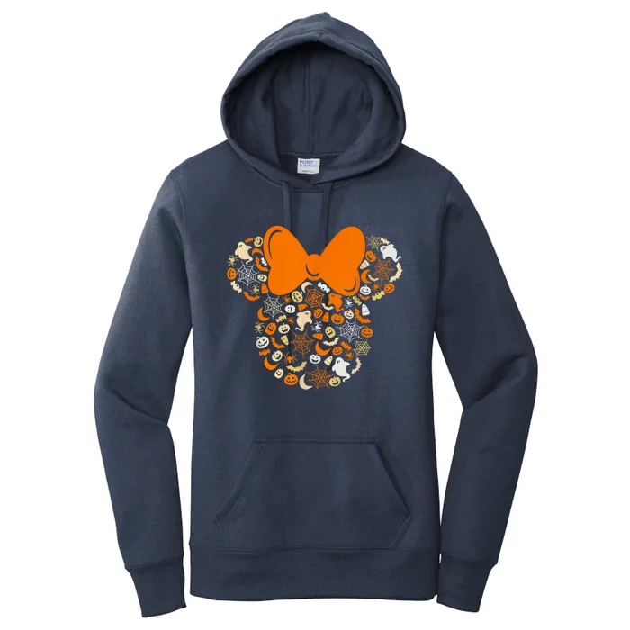 Minnie Mouse Halloween Ghosts Pumpkins Spiders Women's Pullover Hoodie