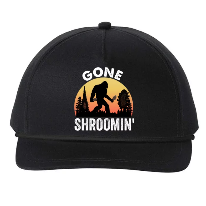 Morel Mushroom Hunter Gone Shroomin Funny Sasquatch Foraging Gift Snapback Five-Panel Rope Hat