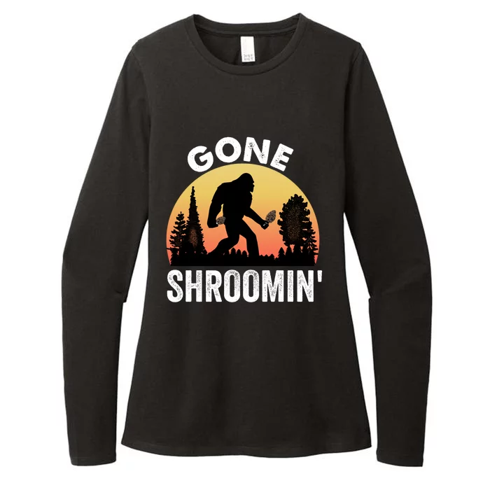 Morel Mushroom Hunter Gone Shroomin Funny Sasquatch Foraging Gift Womens CVC Long Sleeve Shirt