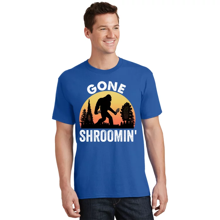 Morel Mushroom Hunter Gone Shroomin Funny Sasquatch Foraging Gift T-Shirt