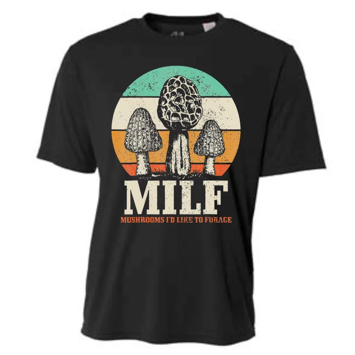 Morel Mushroom Hunting M.I.L.F. Mushrooms I'd Like To Forage Cooling Performance Crew T-Shirt