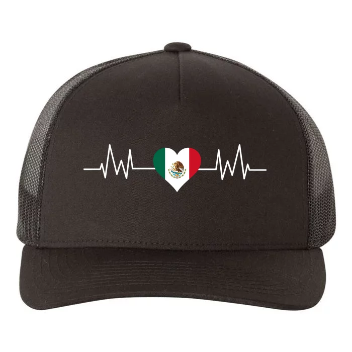 Mexico Mexican Heart Beat Pulse Yupoong Adult 5-Panel Trucker Hat