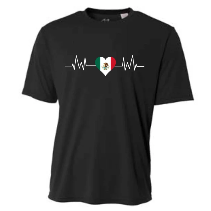 Mexico Mexican Heart Beat Pulse Cooling Performance Crew T-Shirt