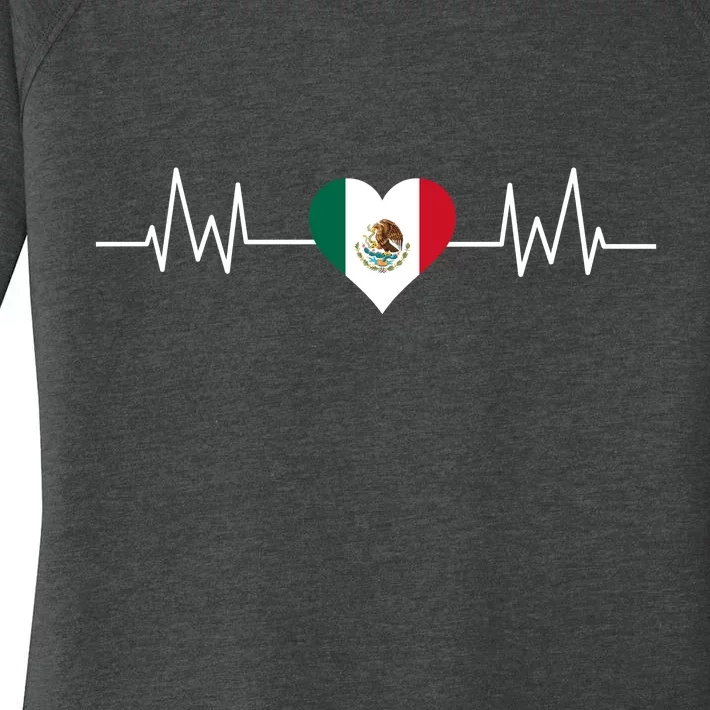 Mexico Mexican Heart Beat Pulse Women's Perfect Tri Tunic Long Sleeve Shirt