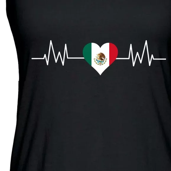 Mexico Mexican Heart Beat Pulse Ladies Essential Flowy Tank