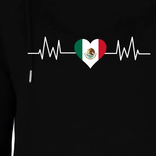 Mexico Mexican Heart Beat Pulse Womens Funnel Neck Pullover Hood