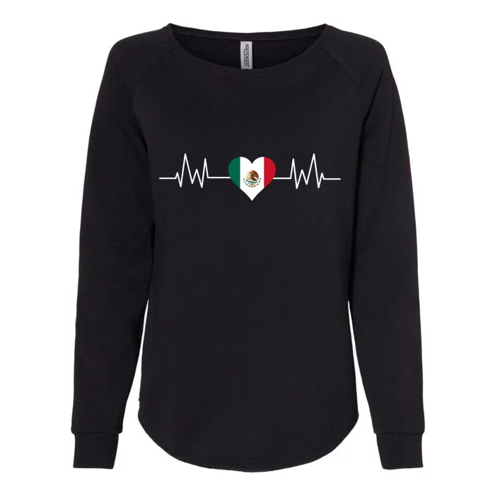 Mexico Mexican Heart Beat Pulse Womens California Wash Sweatshirt