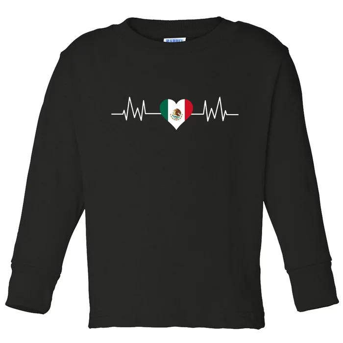 Mexico Mexican Heart Beat Pulse Toddler Long Sleeve Shirt