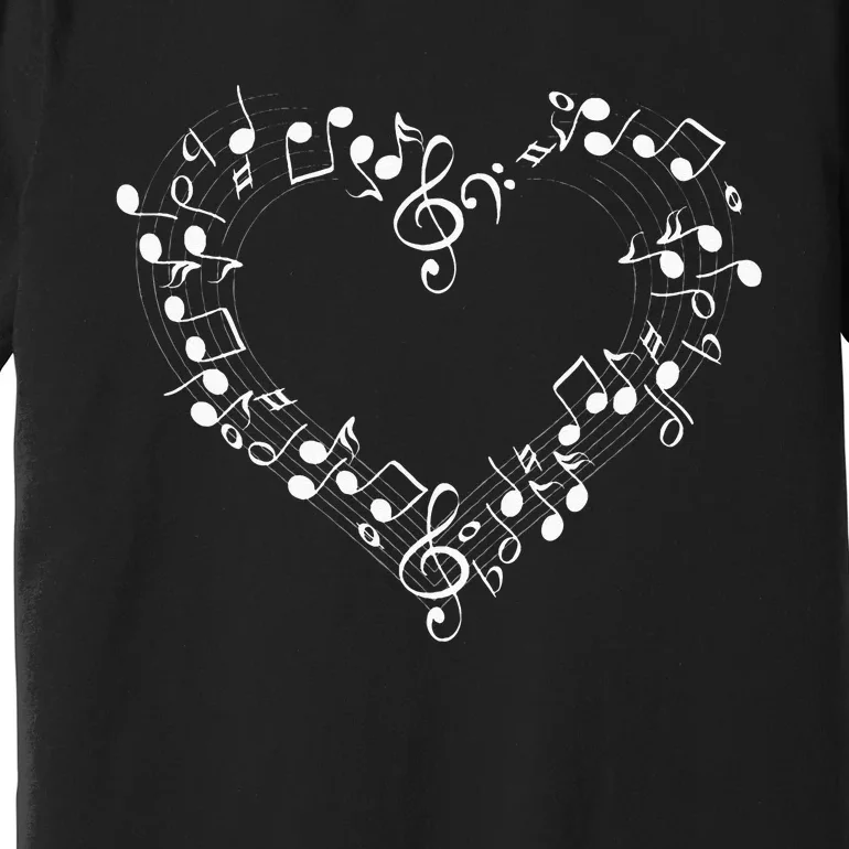 Musical Music Heart Love Notes Symbol Humor Musicians Premium T-Shirt