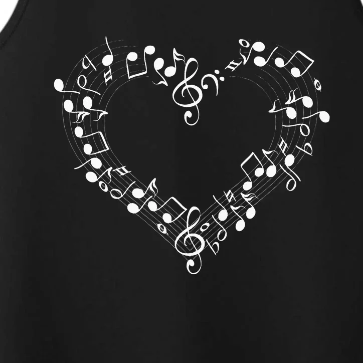 Musical Music Heart Love Notes Symbol Humor Musicians Performance Tank