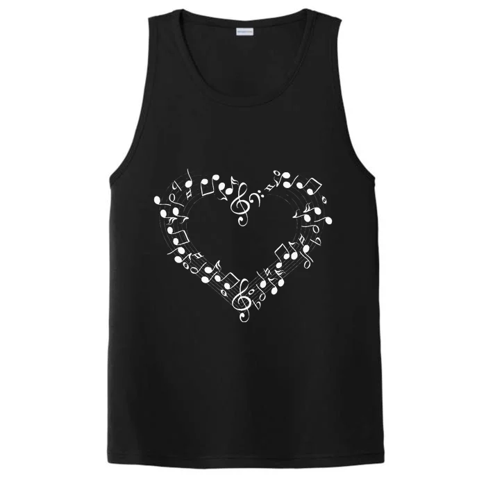 Musical Music Heart Love Notes Symbol Humor Musicians Performance Tank