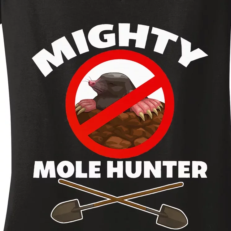 Mighty Mole Hunter Women's V-Neck T-Shirt