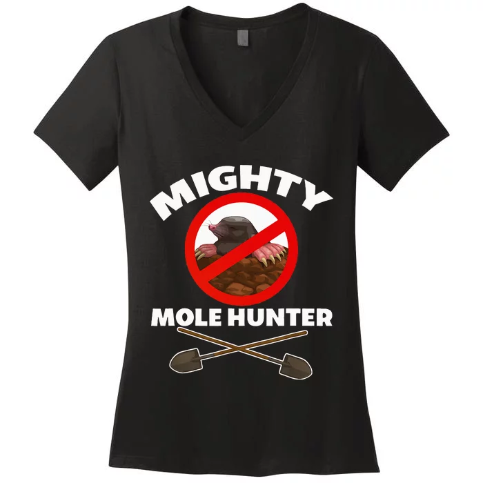 Mighty Mole Hunter Women's V-Neck T-Shirt