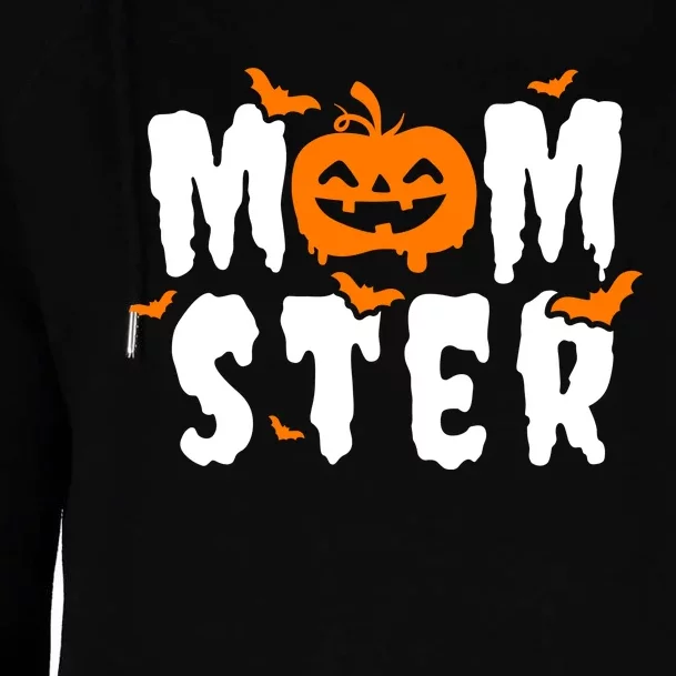 Monster Mom Halloween Pumpkin Womens Funnel Neck Pullover Hood