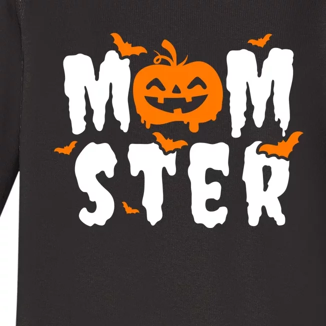 Monster Mom Halloween Pumpkin Baby Long Sleeve Bodysuit