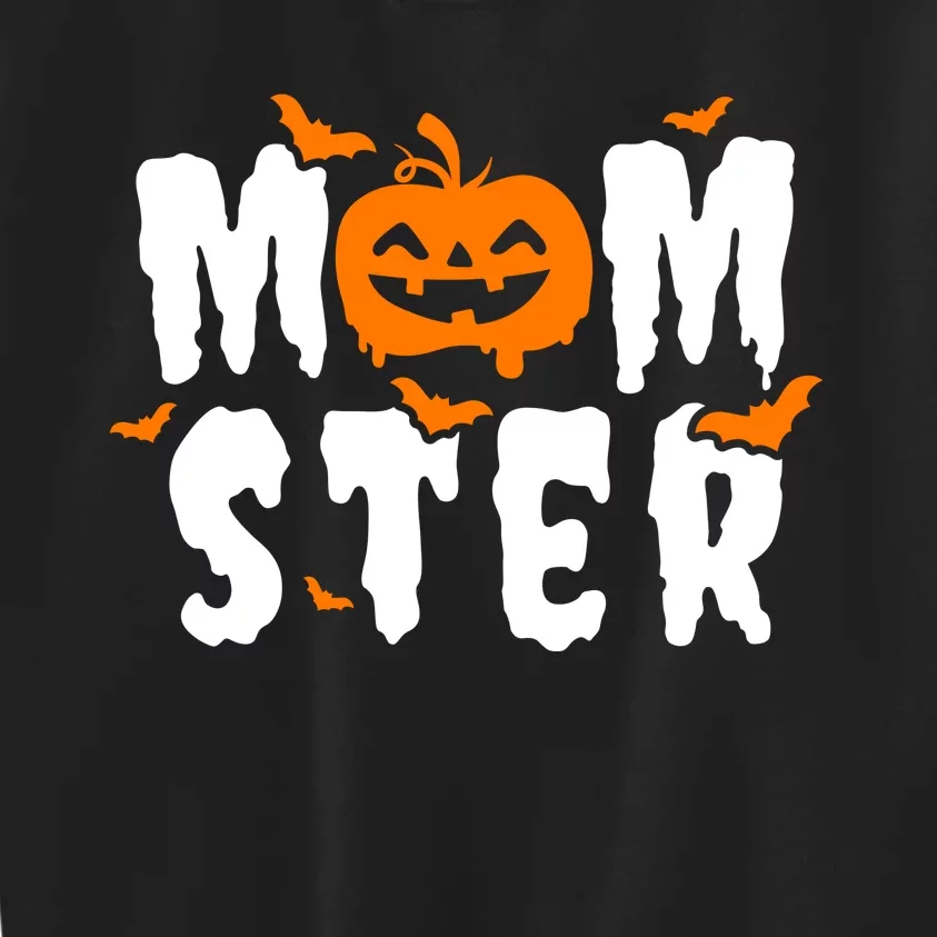 Monster Mom Halloween Pumpkin Kids Sweatshirt