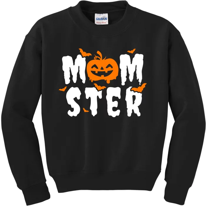 Monster Mom Halloween Pumpkin Kids Sweatshirt