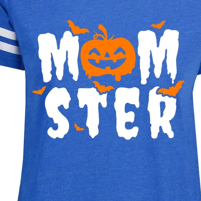 Monster Mom Halloween Pumpkin Enza Ladies Jersey Football T-Shirt