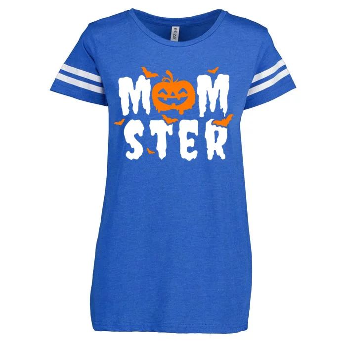 Monster Mom Halloween Pumpkin Enza Ladies Jersey Football T-Shirt