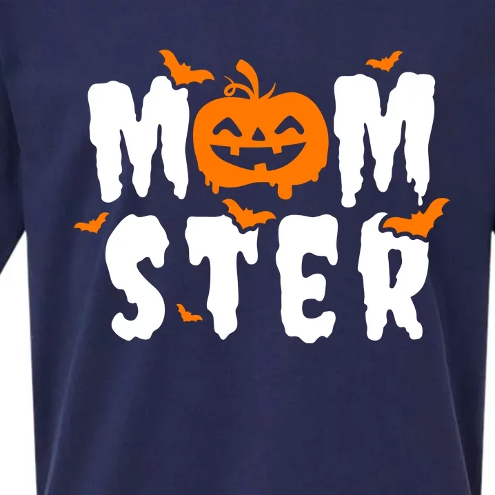 Monster Mom Halloween Pumpkin Sueded Cloud Jersey T-Shirt