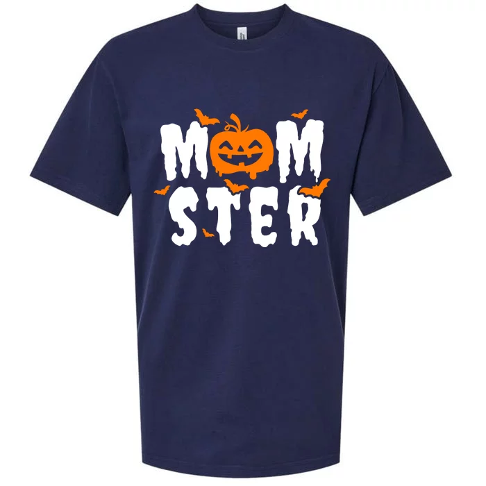 Monster Mom Halloween Pumpkin Sueded Cloud Jersey T-Shirt