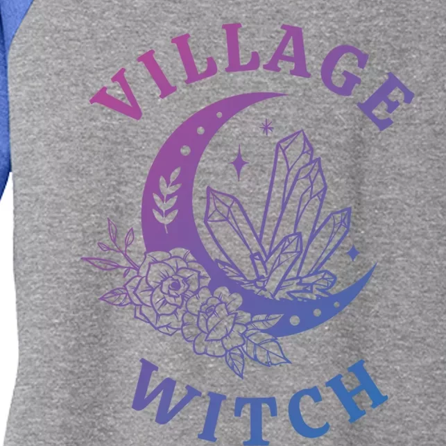 Mystical Moon Halloween Village Witch Gift Women's Tri-Blend 3/4-Sleeve Raglan Shirt