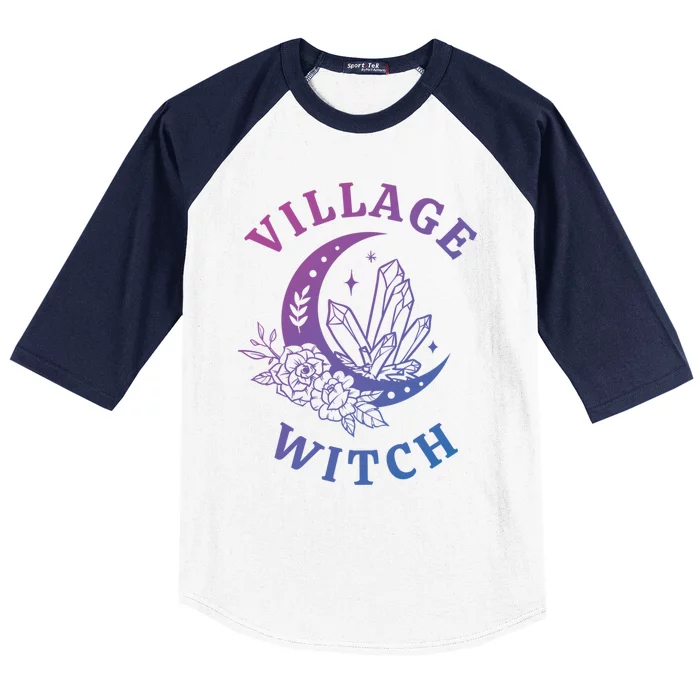 Mystical Moon Halloween Village Witch Gift Baseball Sleeve Shirt