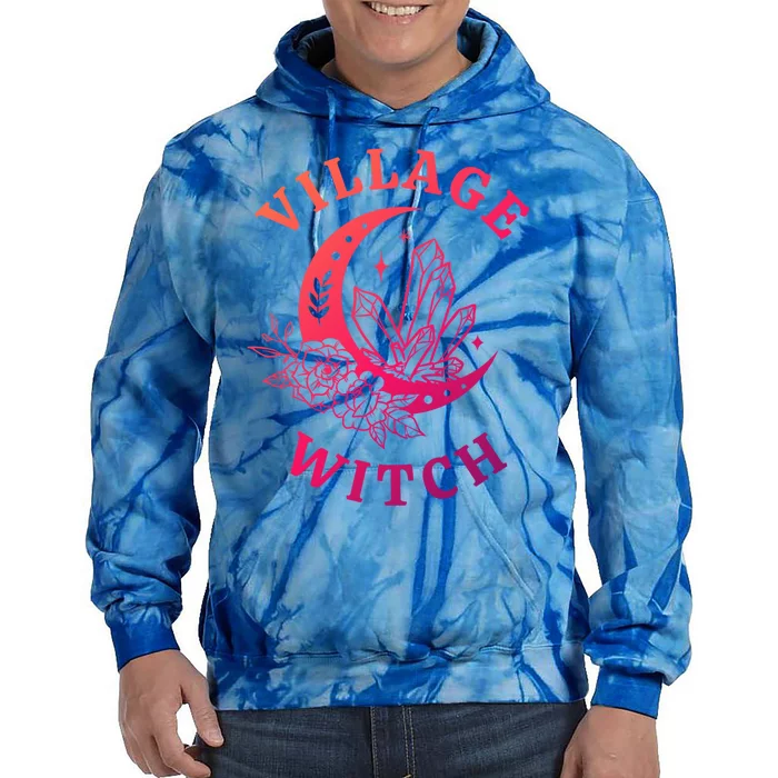 Mystical Moon Halloween Village Witch Gift Tie Dye Hoodie