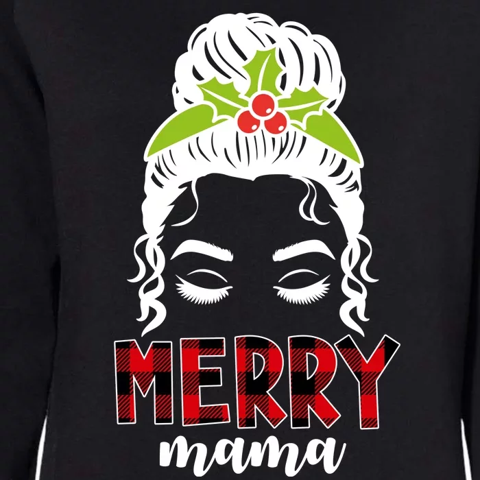 Merry Mama Hair Bun Festive Christmas Womens California Wash Sweatshirt