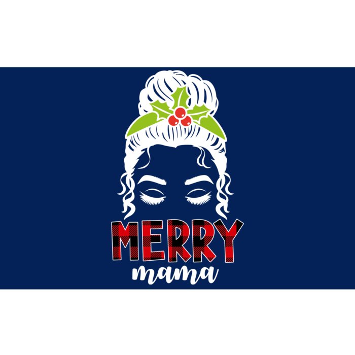 Merry Mama Hair Bun Festive Christmas Bumper Sticker