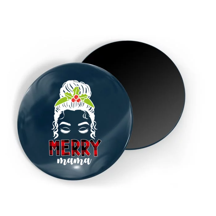 Merry Mama Hair Bun Festive Christmas Magnet