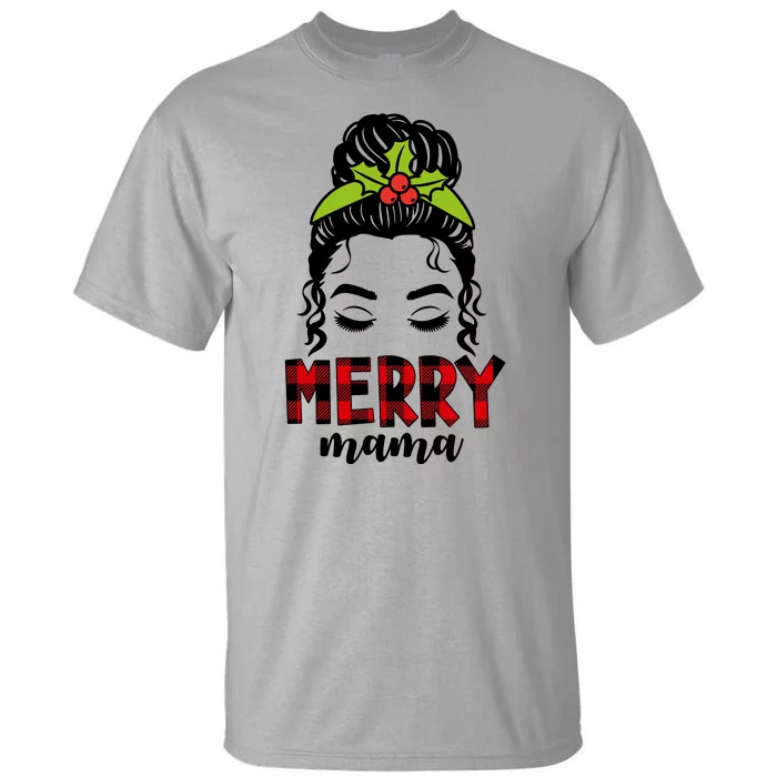 Merry Mama Hair Bun Festive Christmas Tall T-Shirt