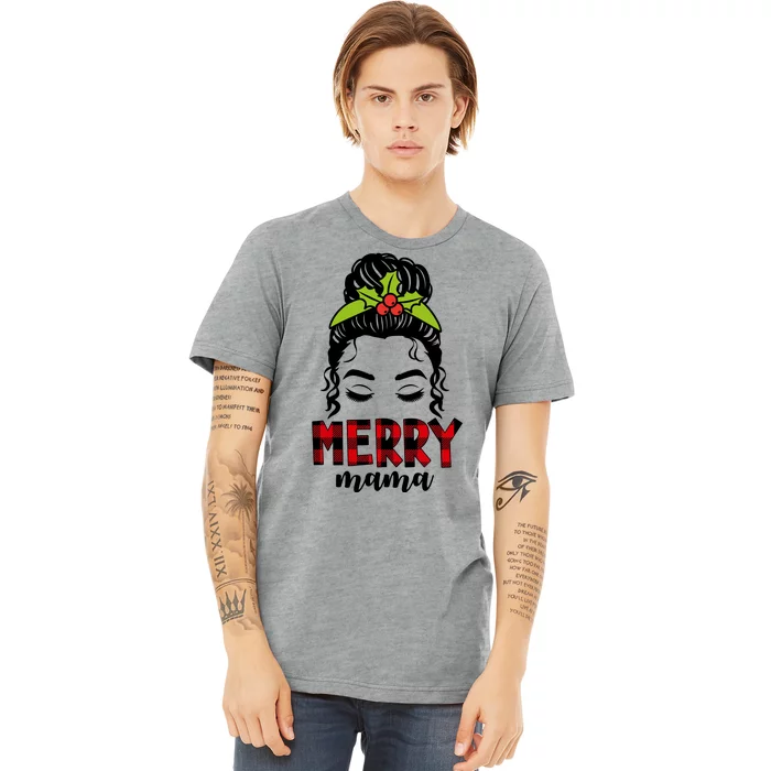 Merry Mama Hair Bun Festive Christmas Premium T-Shirt