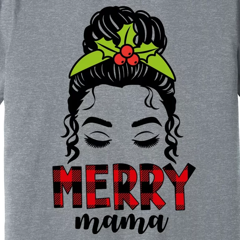 Merry Mama Hair Bun Festive Christmas Premium T-Shirt