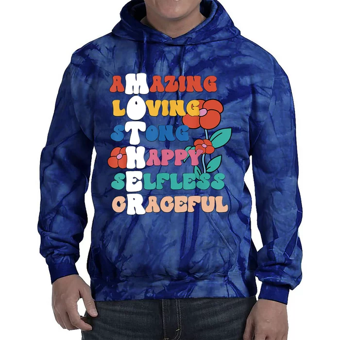 MOTHER Meaning I Love Mom Mothers Day Tie Dye Hoodie