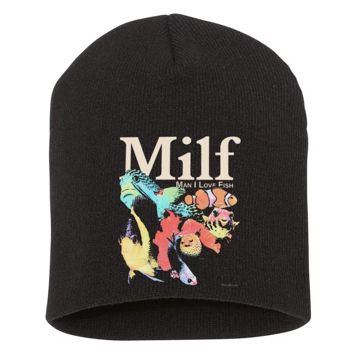 Milf Man I Love Fish Short Acrylic Beanie