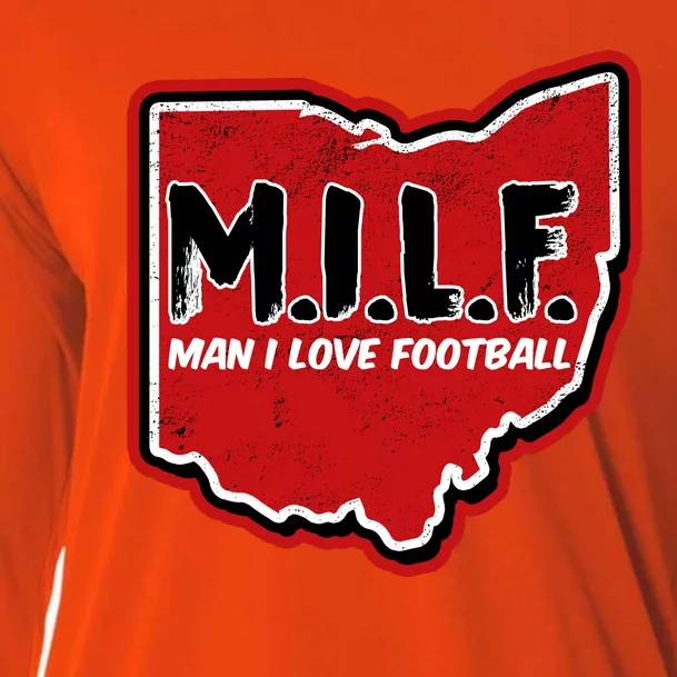 MILF Man I Love Football Ohio State Cooling Performance Long Sleeve Crew