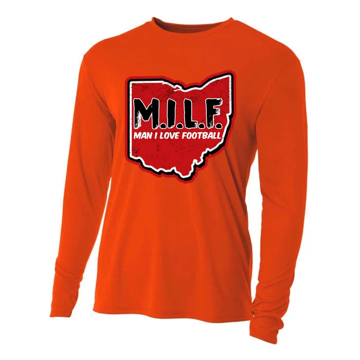 MILF Man I Love Football Ohio State Cooling Performance Long Sleeve Crew