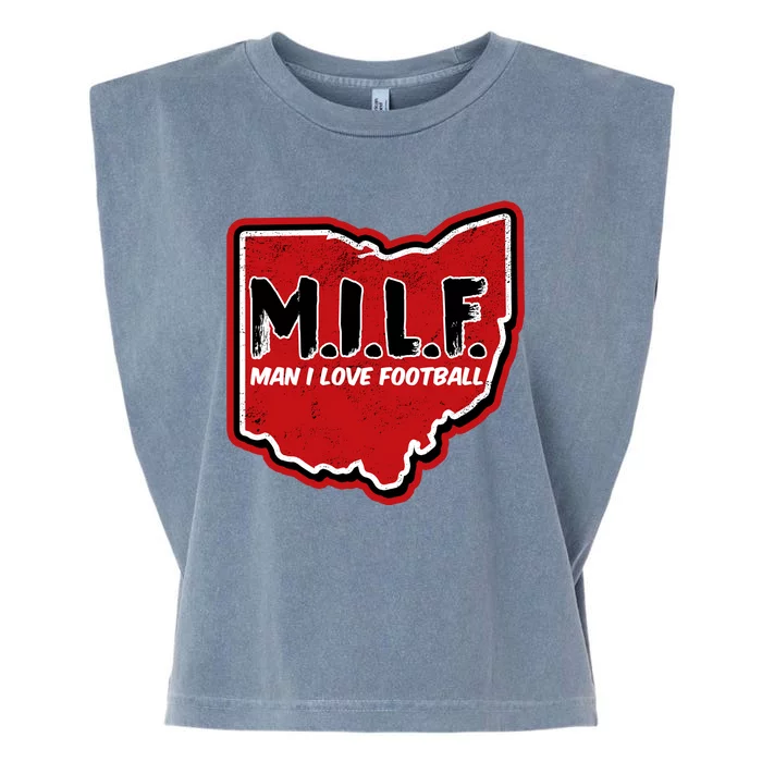 MILF Man I Love Football Ohio State Garment-Dyed Women's Muscle Tee