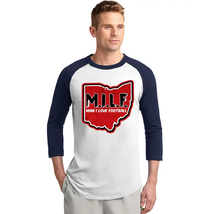 MILF Man I Love Football Ohio State Baseball Sleeve Shirt