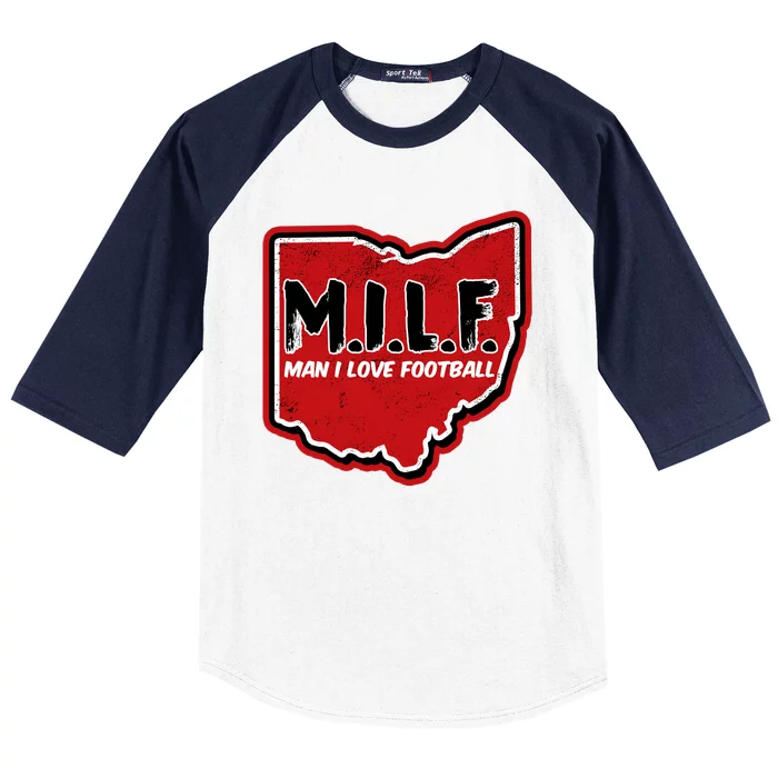 MILF Man I Love Football Ohio State Baseball Sleeve Shirt