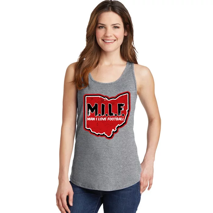 MILF Man I Love Football Ohio State Ladies Essential Tank