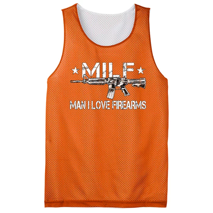 Milf Man I Love Firearms Pro Gun Owners Rights Mesh Reversible Basketball Jersey Tank